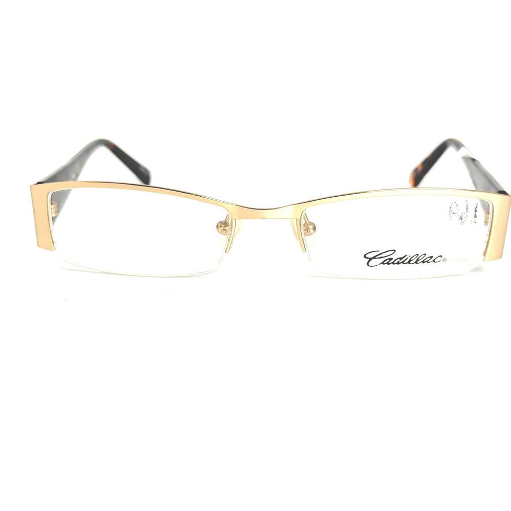 Cadillac DTS9301 GLD Eyeglasses Gold Tortoise Half Rim‎ Frame 52/18 140mm Mens